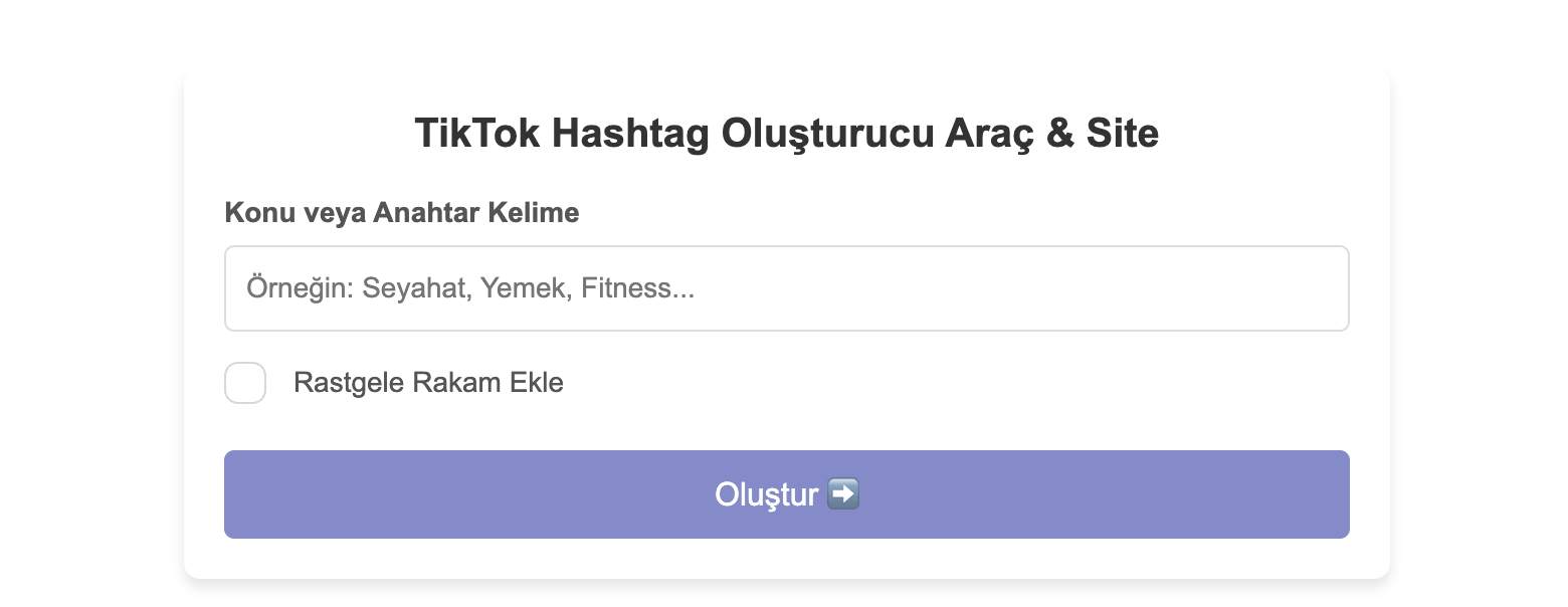 Tiktok Hashtag Oluşturucu Araç