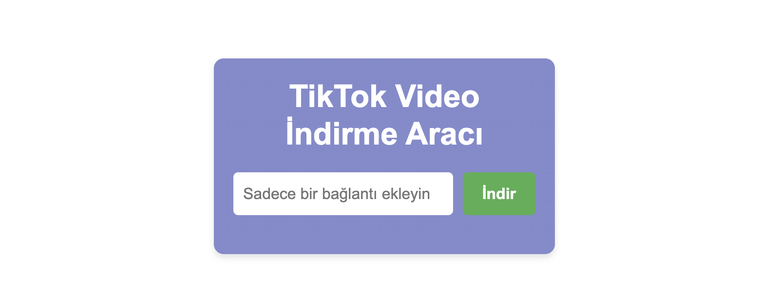 Tiktok Video İndirme Aracı