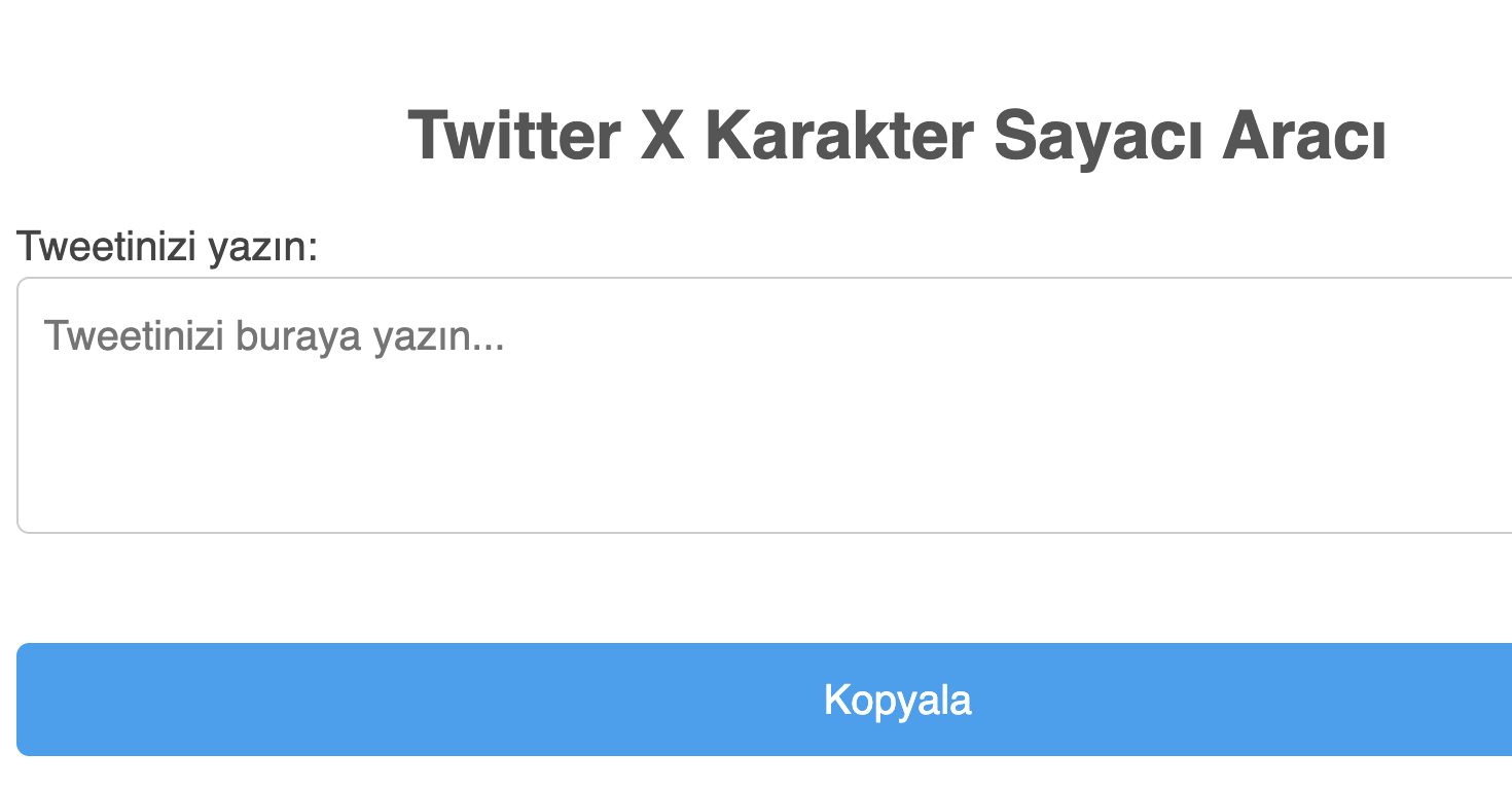 Twitter X Karakter Sayacı